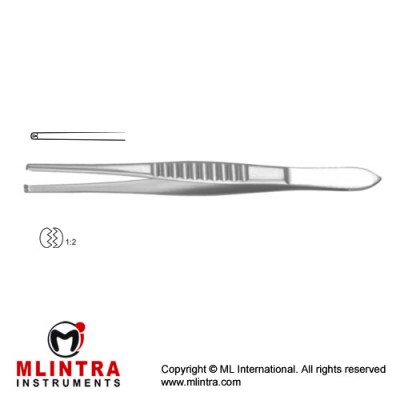 Mod. USA Slender Pattern Dissecting Forcep 1 x 2 Teeth Stainless Steel, 16 cm - 6 1/4"